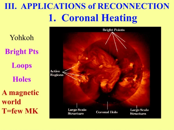 III. APPLICATIONS of RECONNECTION