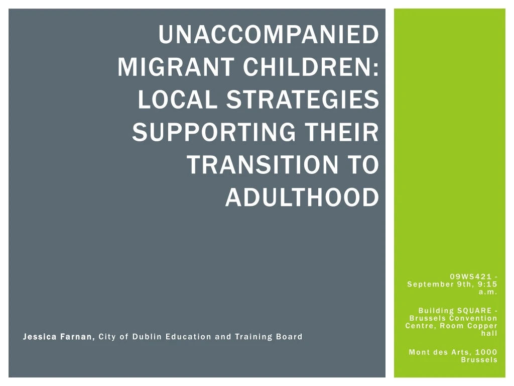 unaccompanied migrant children local strategies supporting their transition to adulthood