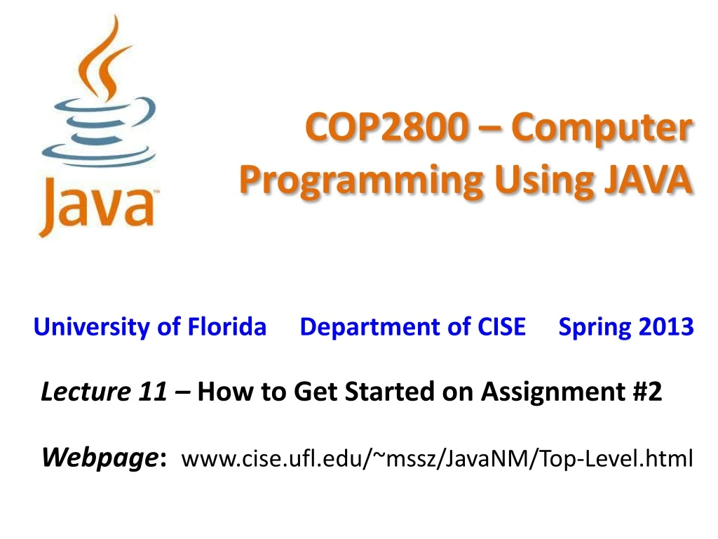 cop2800 computer programming using java