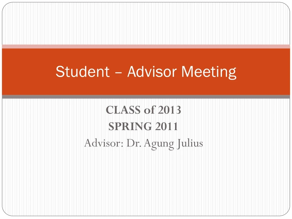 student advisor meeting