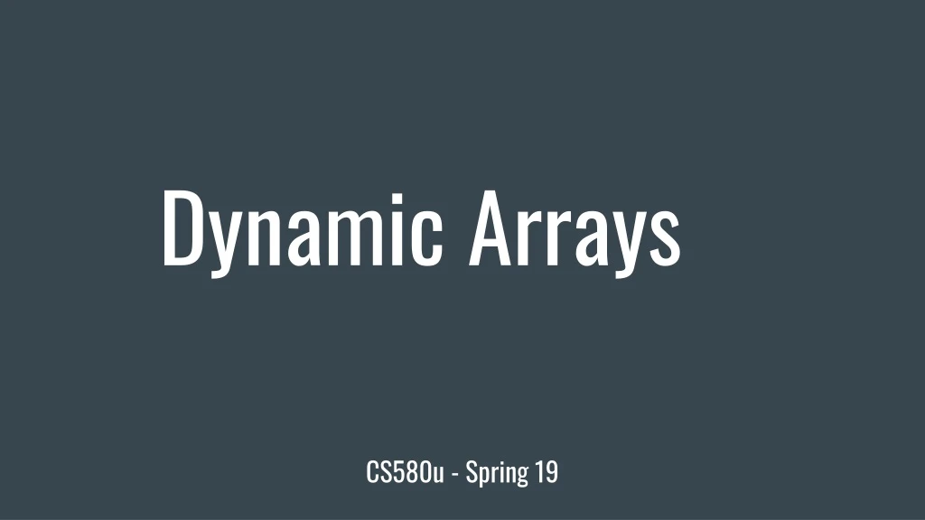 dynamic arrays