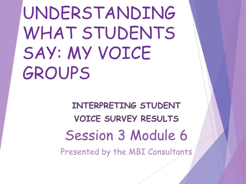 understanding what students say my voice groups