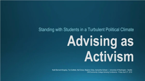 Advising as Activism