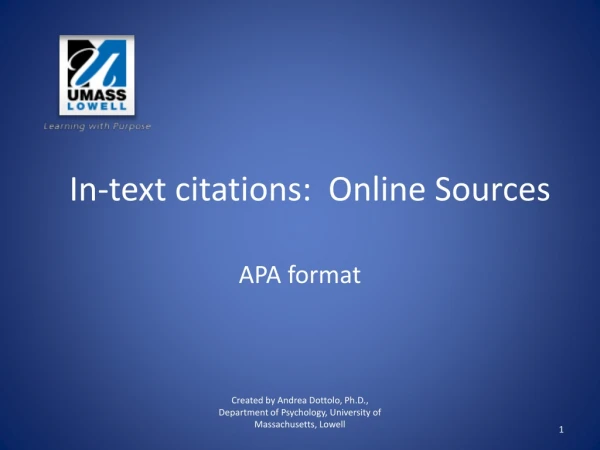 In-text citations: Online Sources