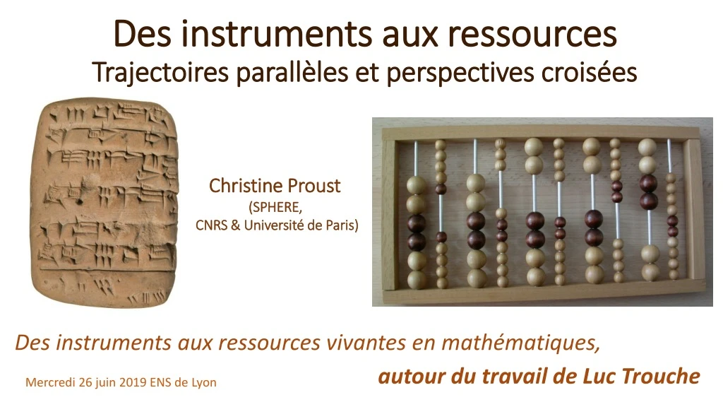 des instruments aux ressources trajectoires