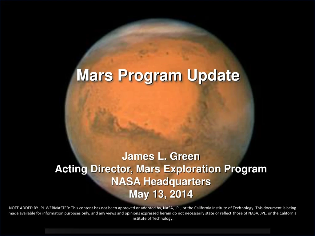 mars program update