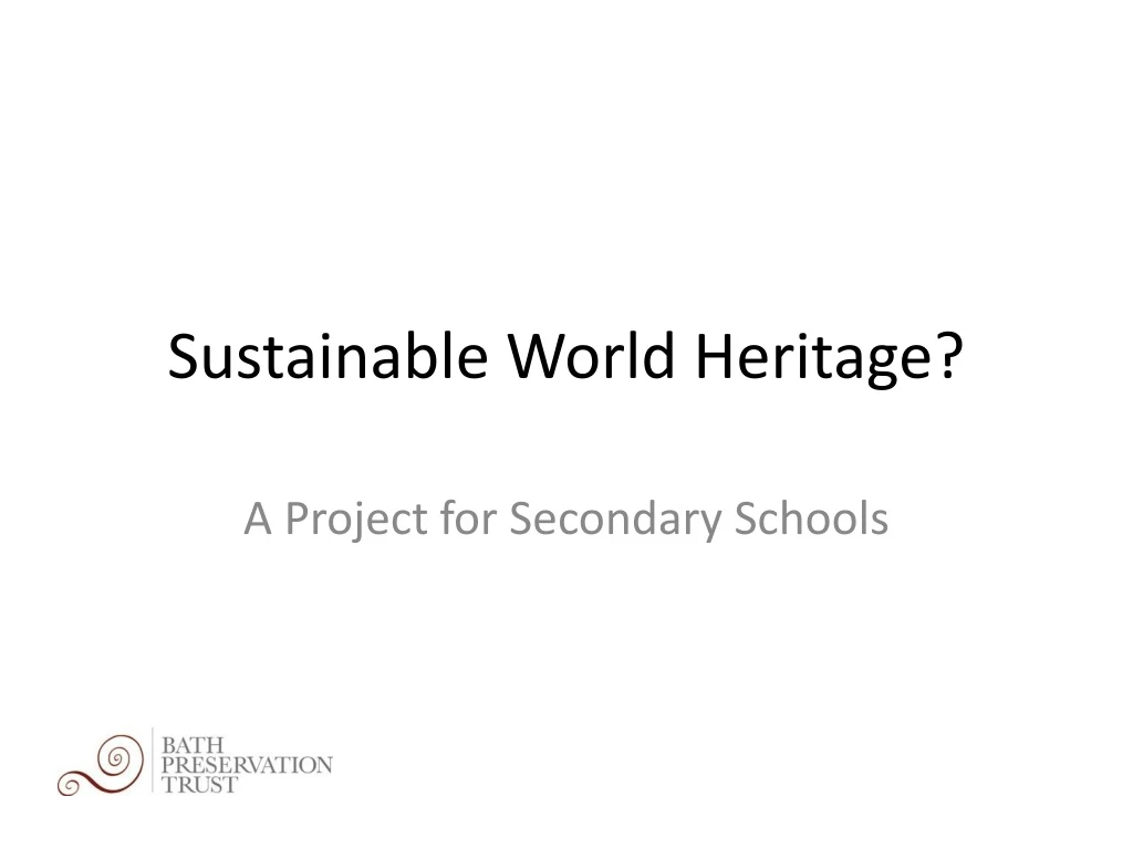 sustainable world heritage