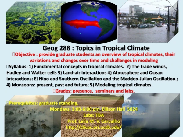 Geog 288 : Topics in Tropical Climate