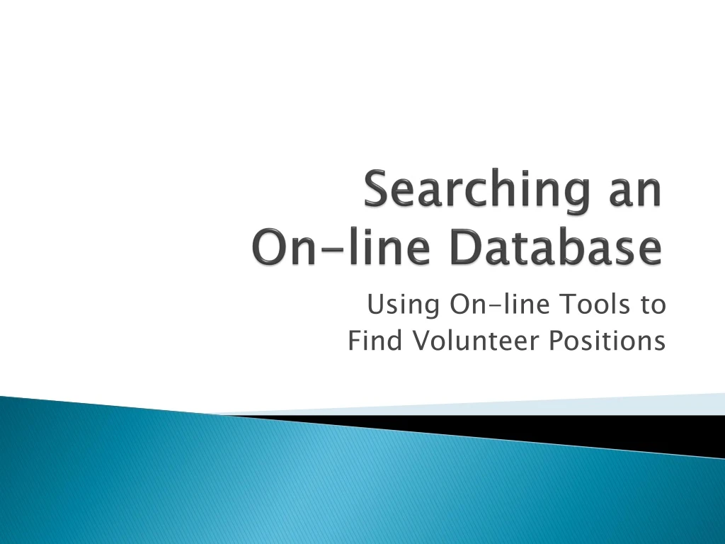 searching an on line database