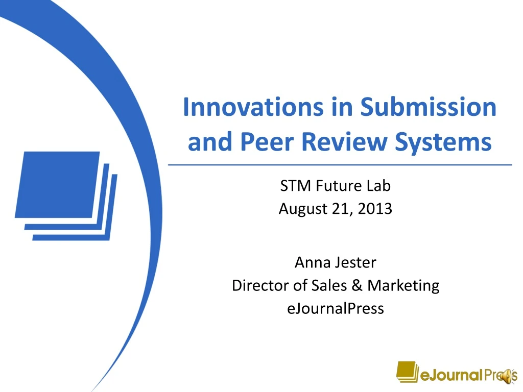 innovations in submission and peer review systems