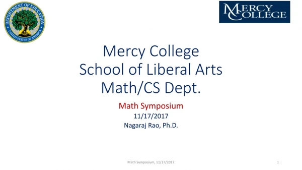 Mercy College School of Liberal Arts Math/CS Dept.