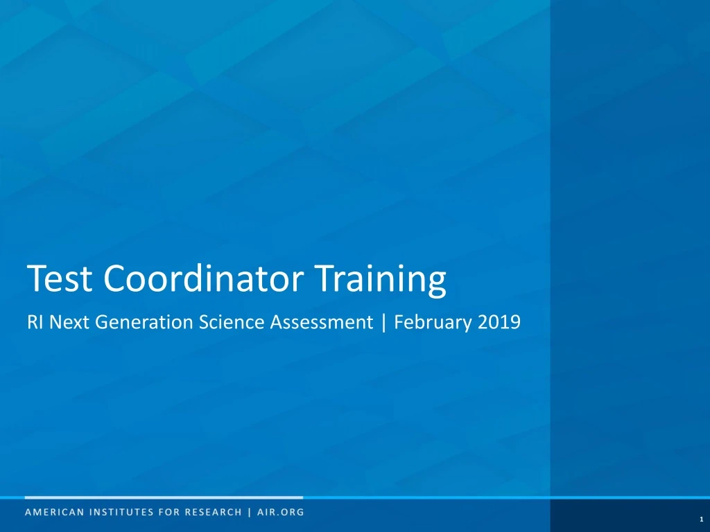 test coordinator training