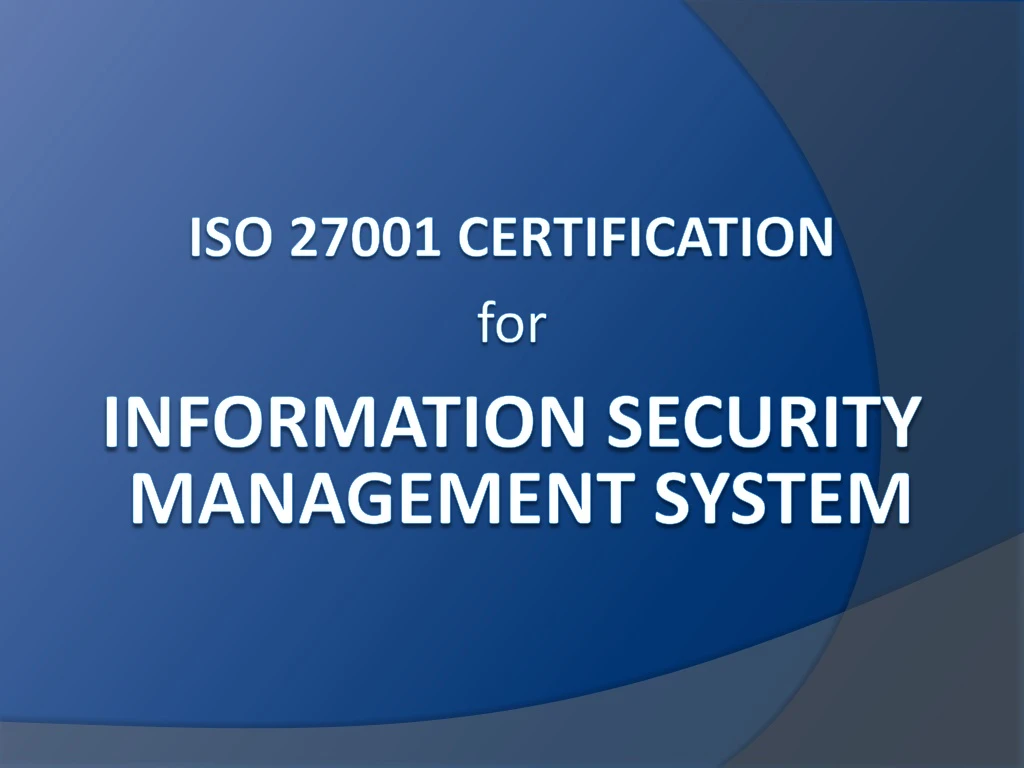 iso 27001 certification for information security