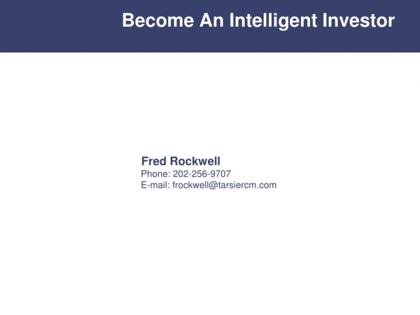 Become An Intelligent Investor