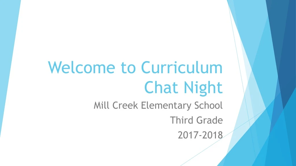 welcome to curriculum chat night