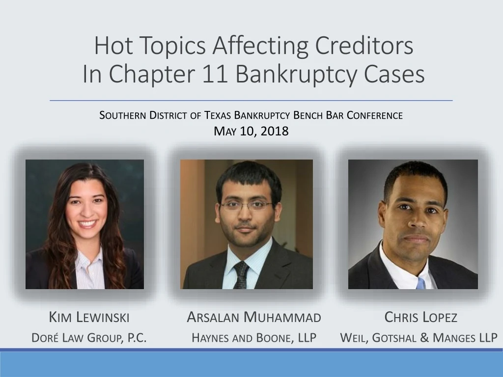 hot topics affecting creditors in chapter