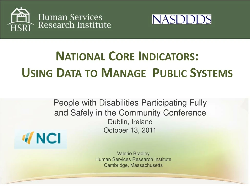national core indicators using data to manage public systems