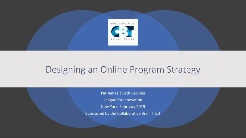 designing an online program strategy
