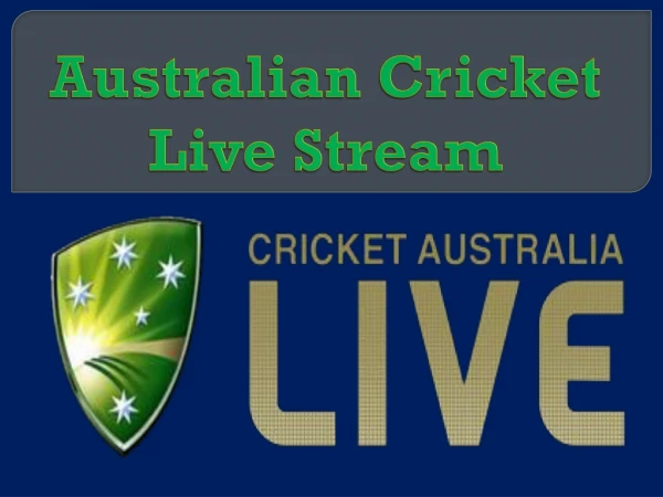 Australian Cricket Live Stream