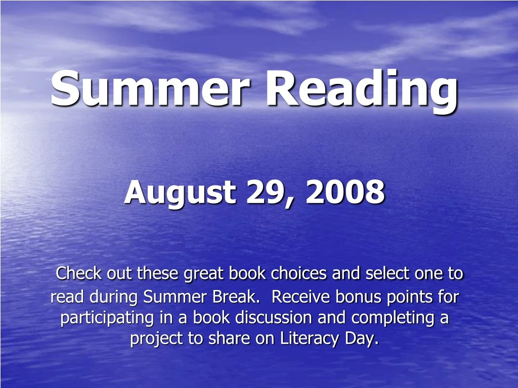 summer reading august 29 2008 check out these
