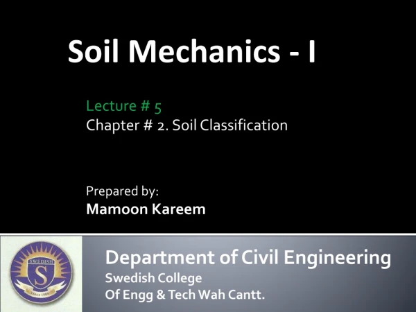 Soil Mechanics - I