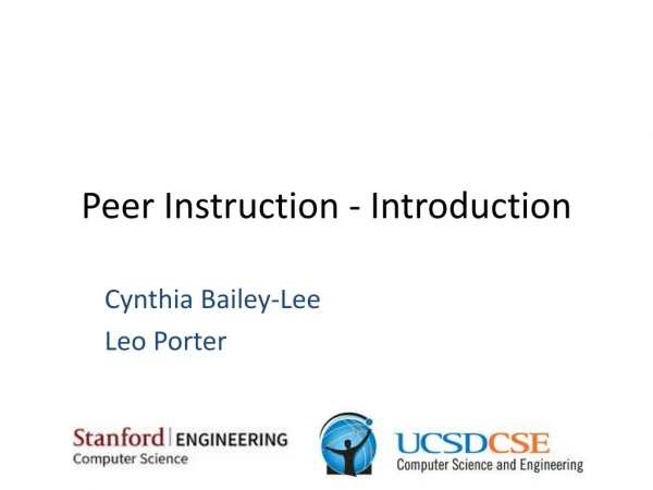 Peer Instruction - Introduction