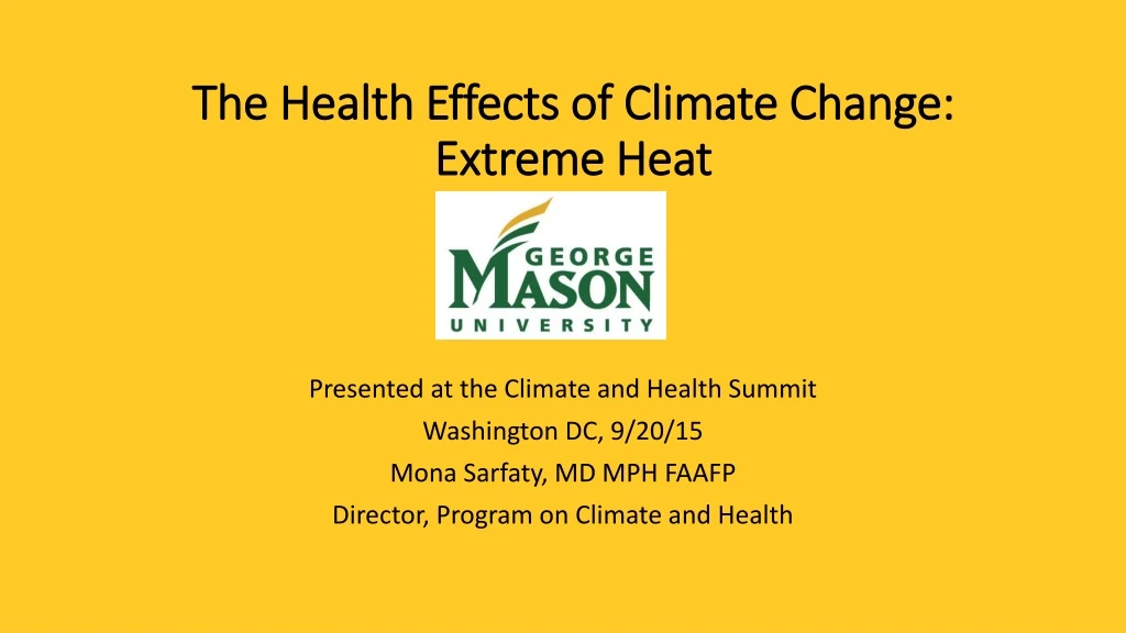 the health effects of climate change extreme heat