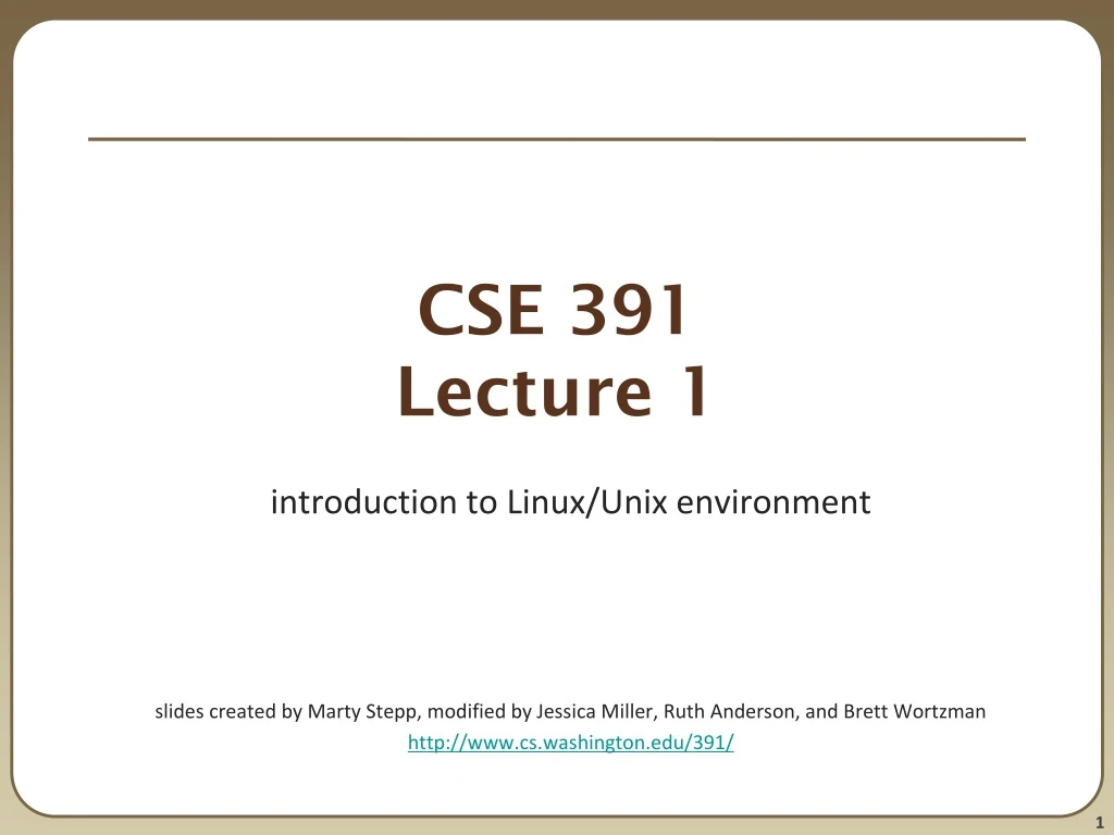 cse 391 lecture 1