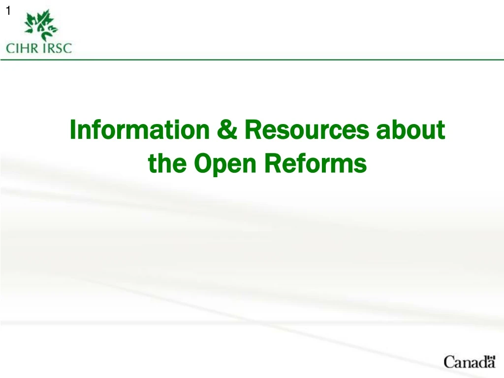 information resources about the open reforms
