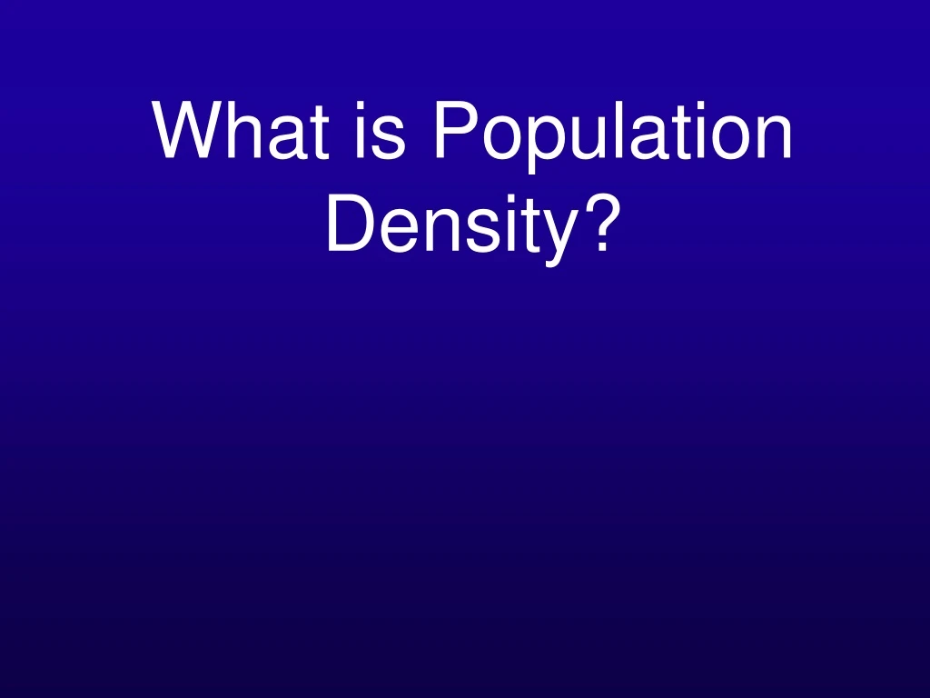 what is population density