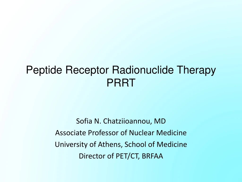 peptide receptor radionuclide therapy prrt