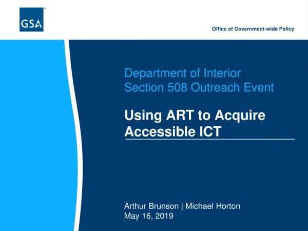 Using ART to Acquire Accessible ICT