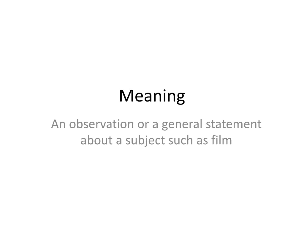 meaning