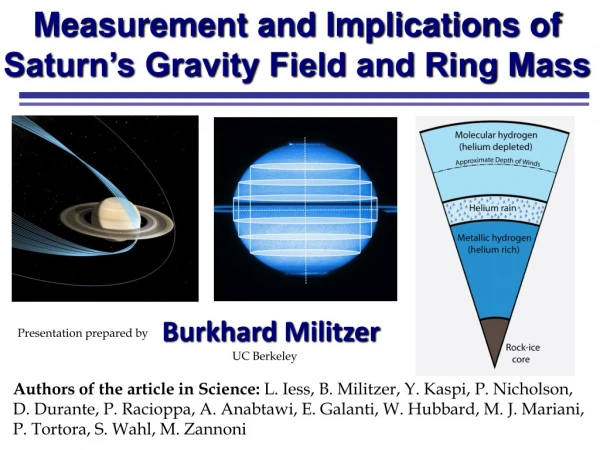 Measurement and Implications of Saturn’s Gravity Field and Ring Mass