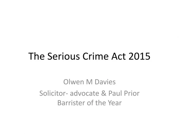 The Serious Crime Act 2015