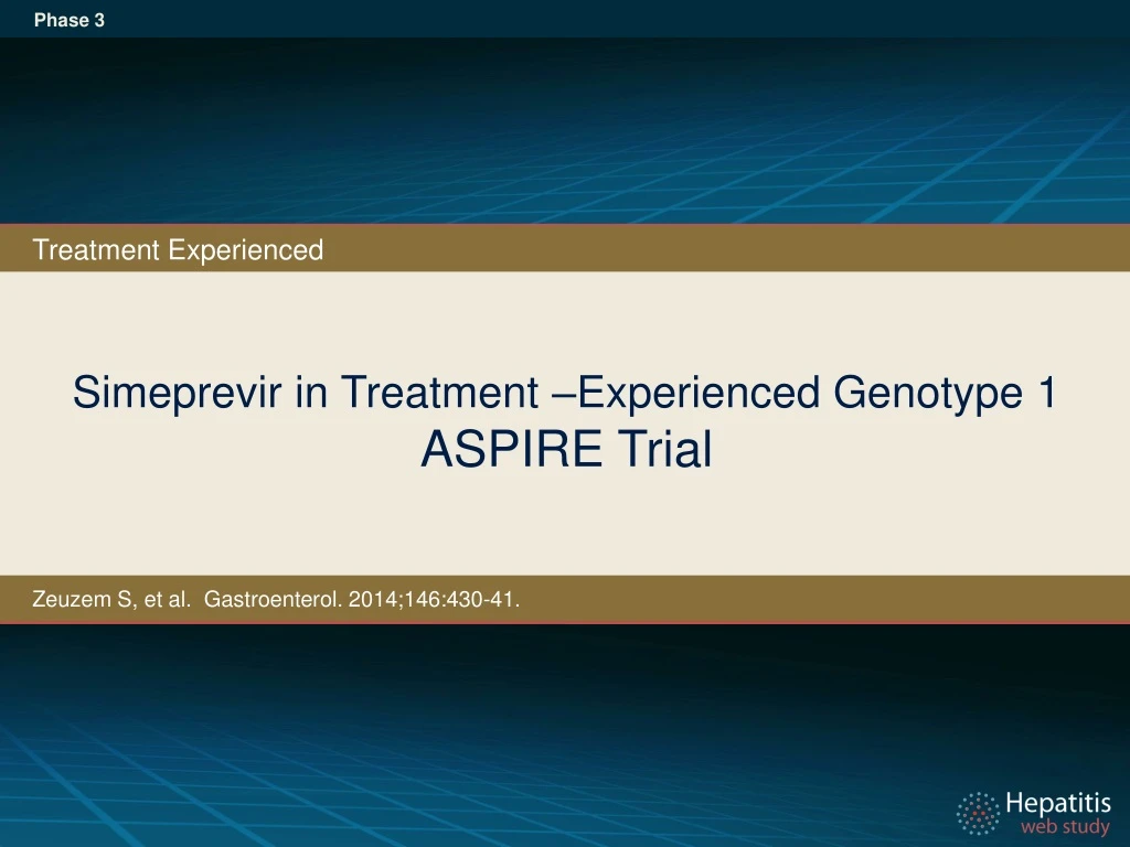 simeprevir in treatment experienced genotype 1 aspire trial