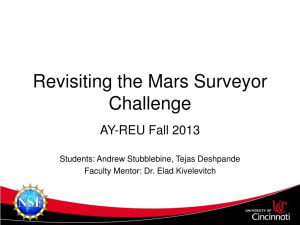 Revisiting the Mars Surveyor Challenge