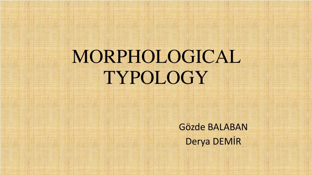 morphological typology