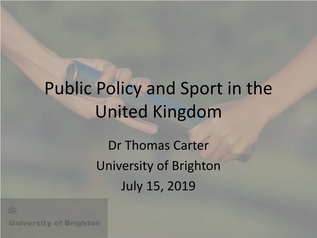 public policy and sport in the united kingdom