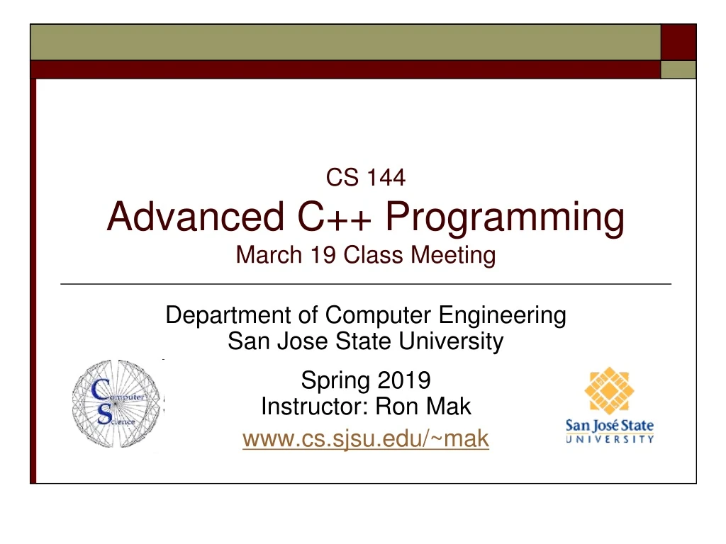 cs 144 advanced c programming march 19 class meeting