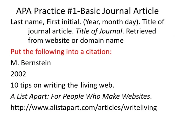 APA Practice #1-Basic Journal Article