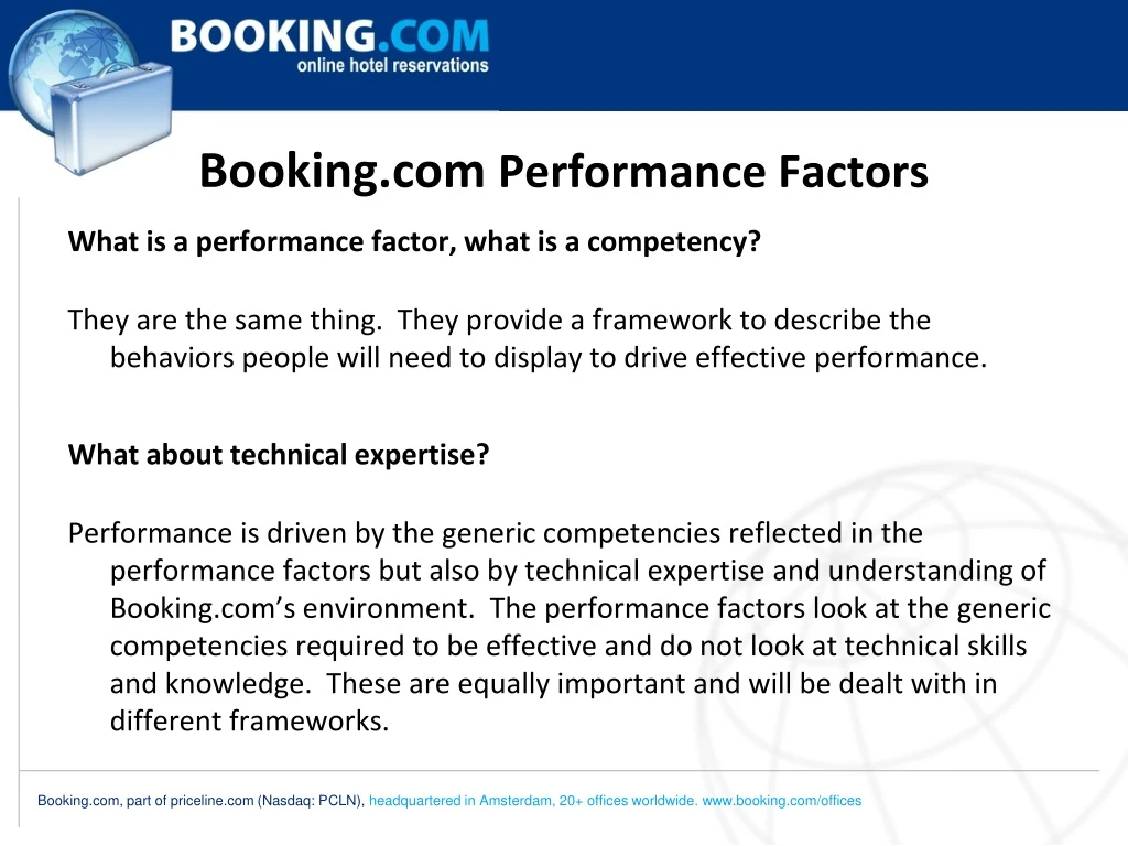 booking com performance factors