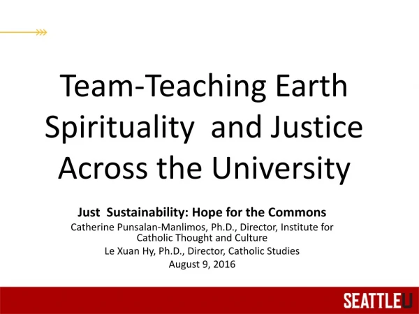 Team-Teaching Earth Spirituality and Justice Across the University