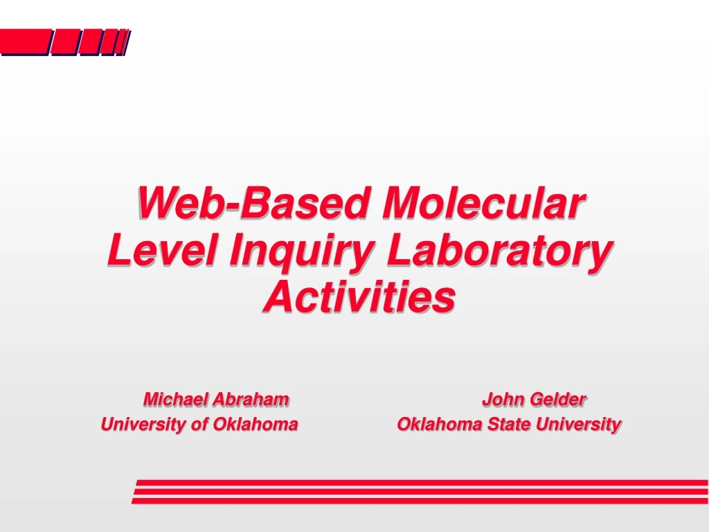 web based molecular level inquiry laboratory