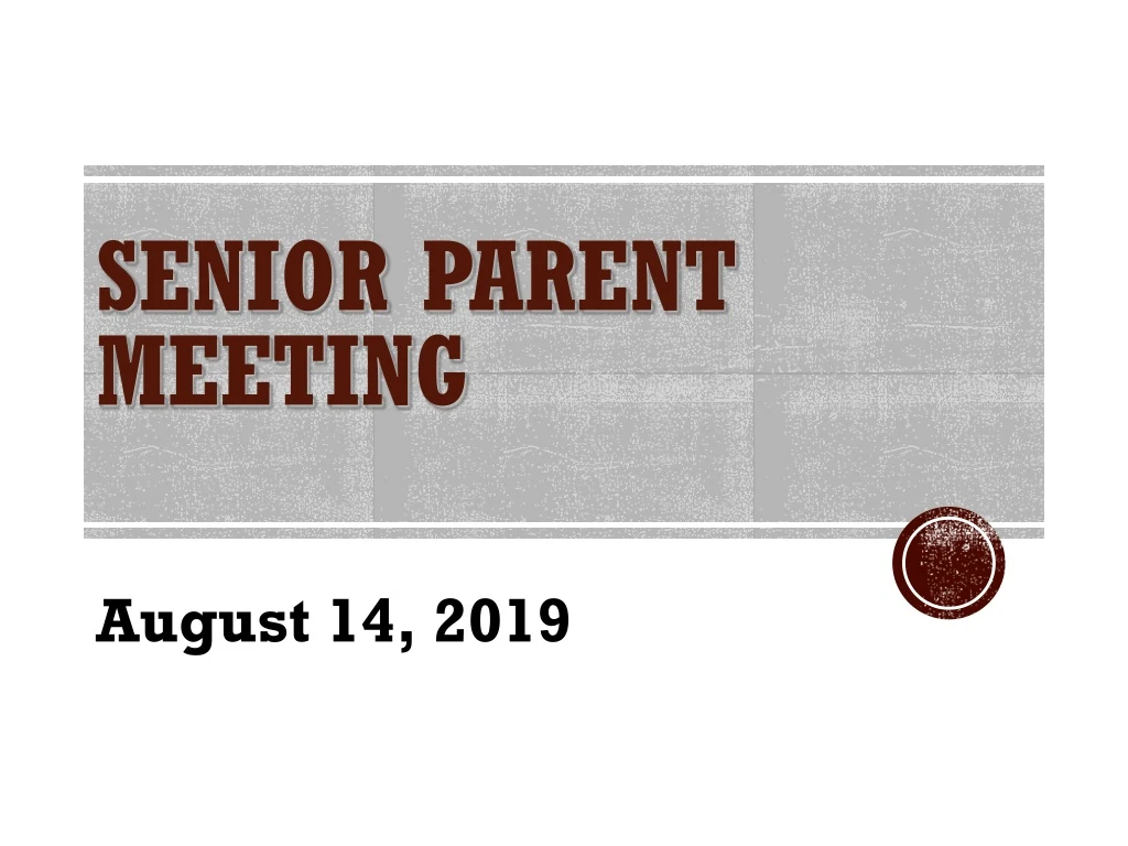 senior parent meeting