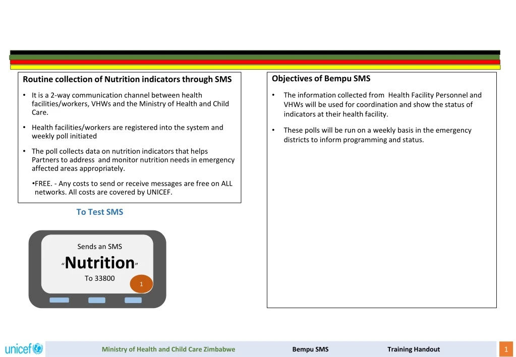 routine collection of nutrition indicators