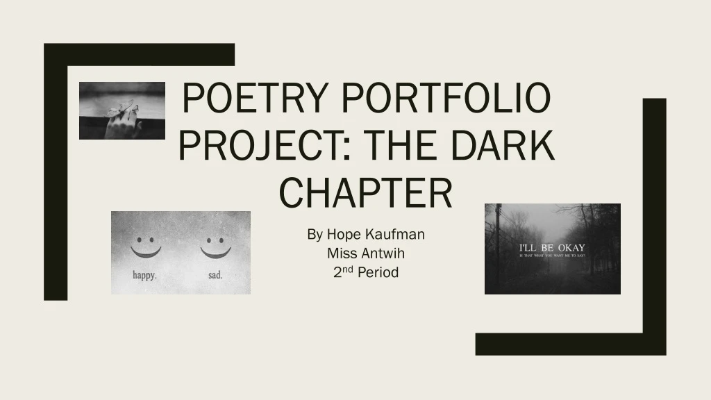 poetry portfolio project the dark chapter