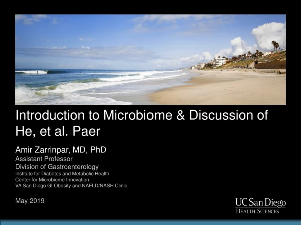 Introduction to Microbiome &amp; Discussion of He, et al. Paer