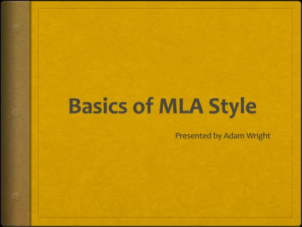 Basics of MLA Style