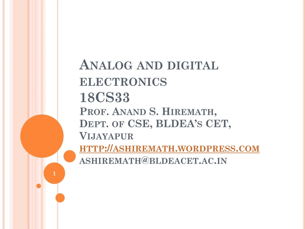 analog and digital electronics 18cs33 prof anand